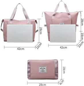 Large Pink Foldable Travel Bag - Baghaat BD